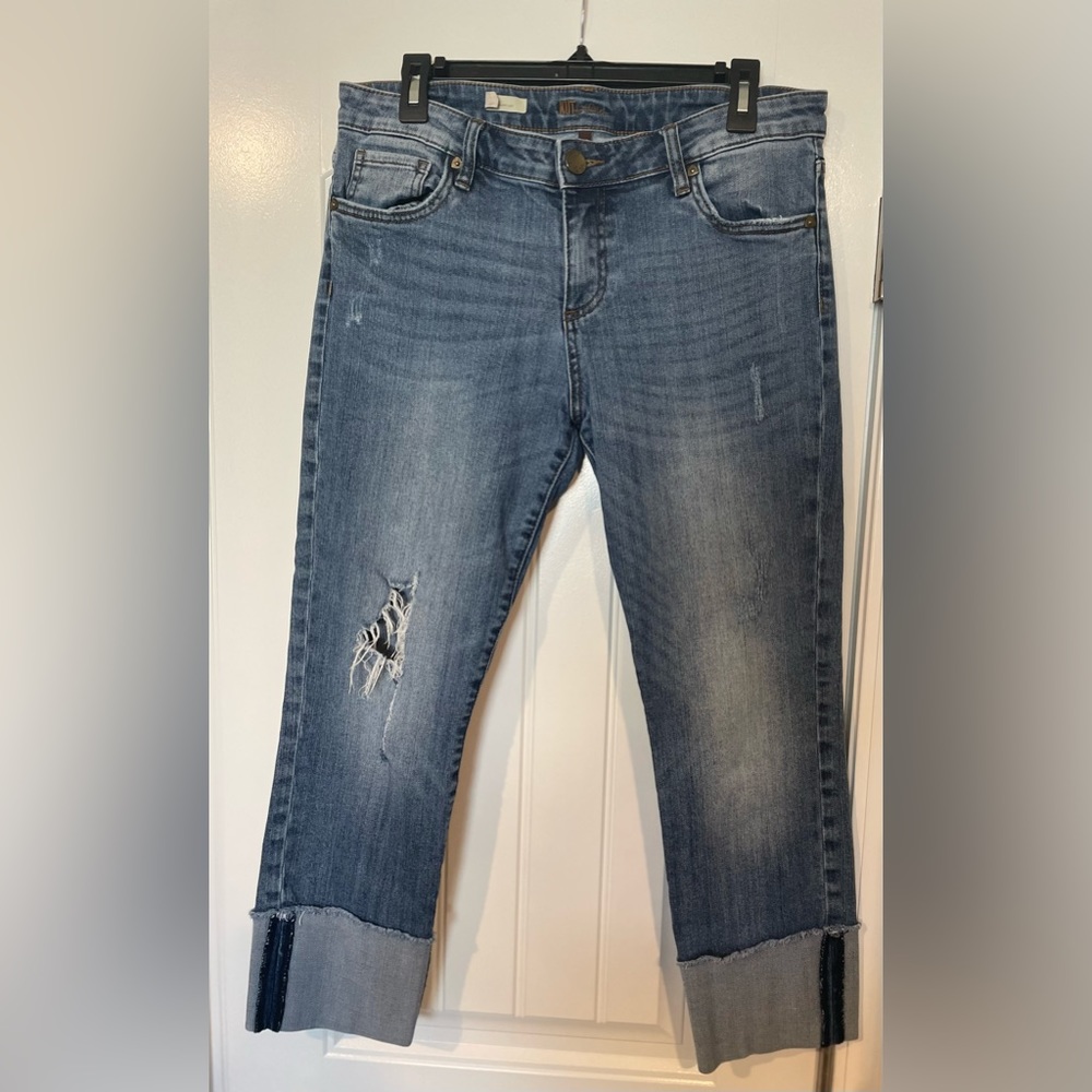 KUT ( Cameron Straight leg) cropped jeans Sz. 10